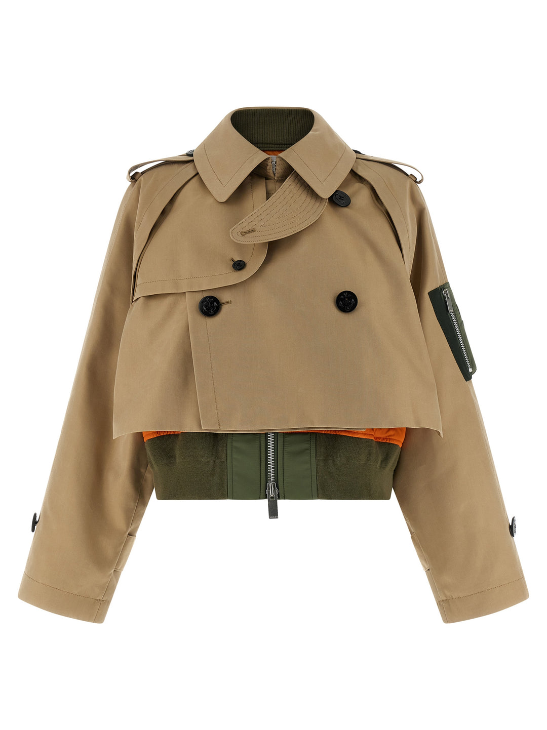 Sacai Double Layer Trench Coat Trench e Impermeabili - Beige | 015b6a0ce0e6142d90118eef1fde8ca228f64de5