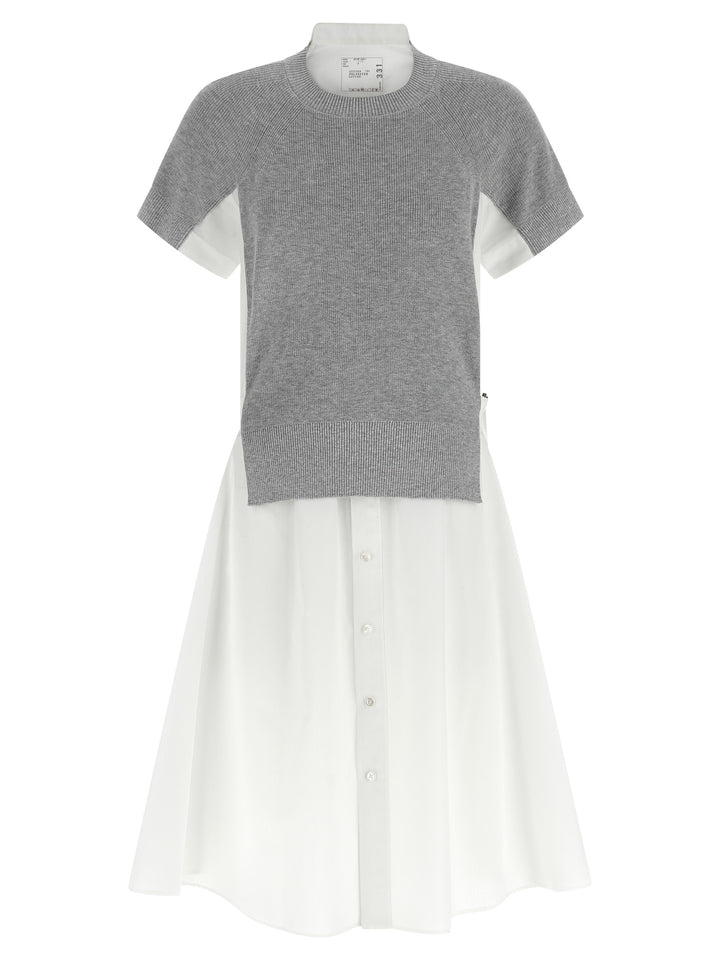 Sacai Hybrid Dress Abiti - Bianco | ea1357884af7833274c14c67f1c8579ce7892bda