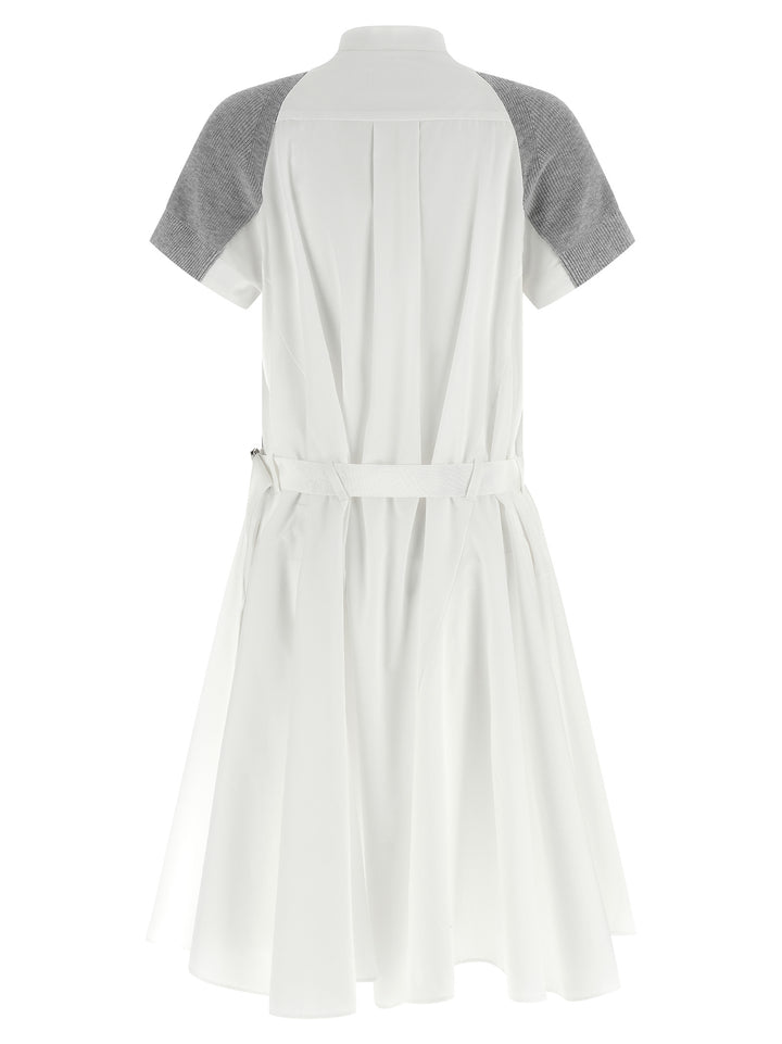 Sacai Hybrid Dress Abiti - Bianco | 89488b73f3b1e82e12a7f6d0ea5509aa5aa553e7