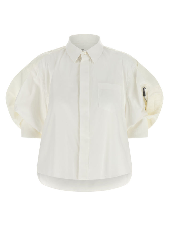 Sacai Bomber Sleeve Shirt Camicie - Bianco | 747ac43ab19bac7ec09dd2e8328f48077928702e