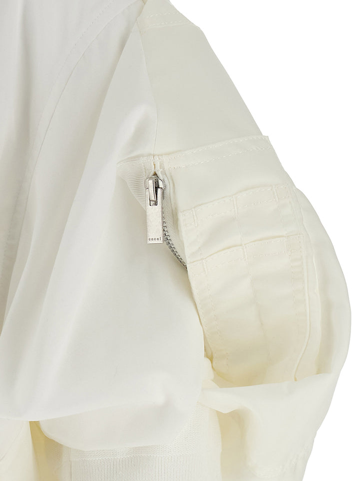 Sacai Bomber Sleeve Shirt Camicie - Bianco | d406331924bb75b8f7db8ed445a950b8ca821640