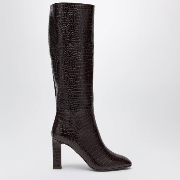 Sellier 85 Bordeauxfarbene Bedruckte Lederstiefel