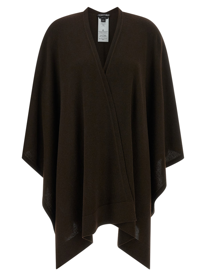 Tom Ford Cashmere Poncho Mantelle - Marrone | 93d4a6d66215d90eef355693be1f251d14a7b59c