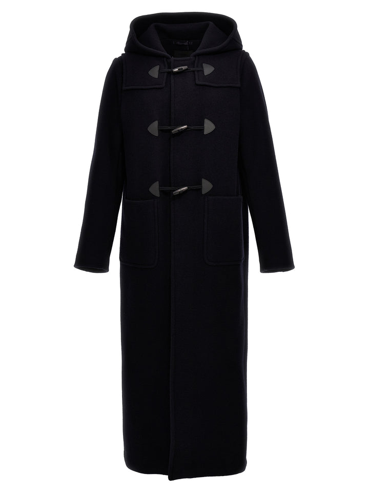 Prada Long Montgomery Coat Trench e Impermeabili - Blu | 6f12f7f216a207b7fa3a60dd51a90ae6c61a1092