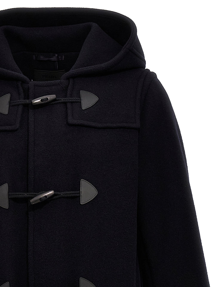 Prada Long Montgomery Coat Trench e Impermeabili - Blu | 3651602c1bcaf91409984ad3e3c33ac5ad4a3855