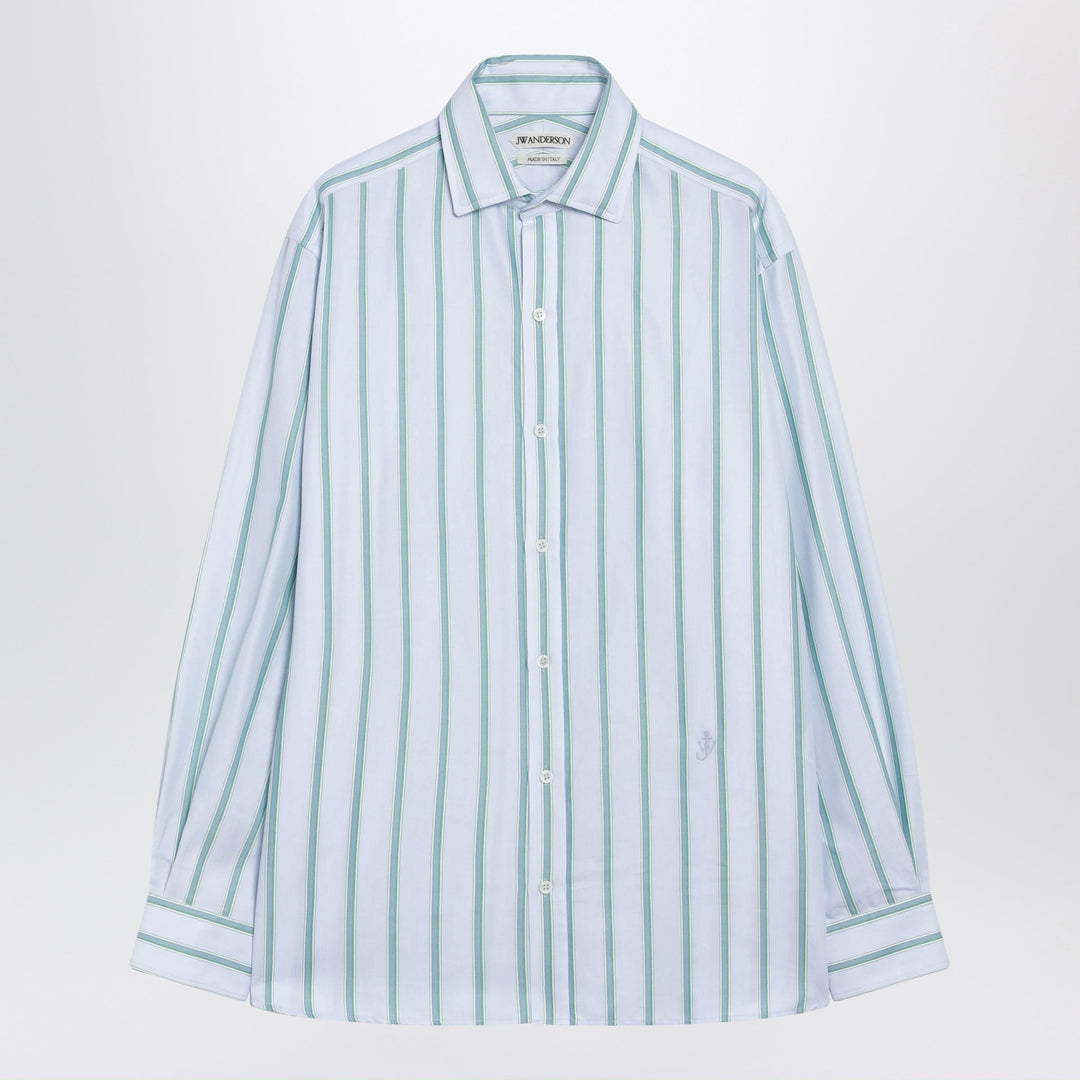 JW Anderson Chemise Bleu Clair Rayée en Coton