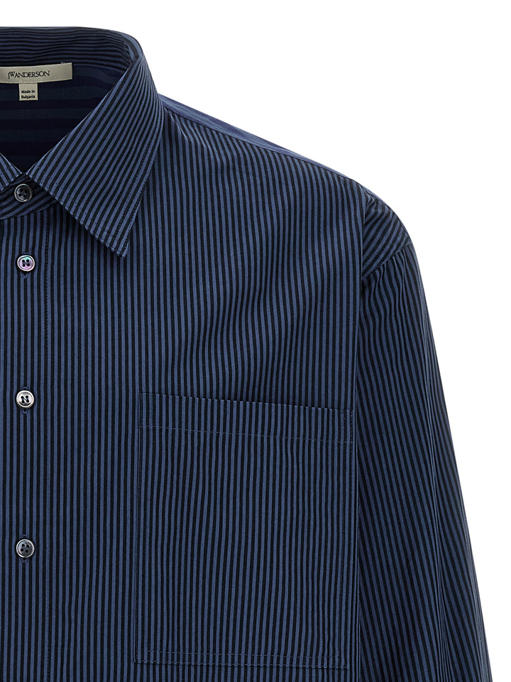 J.W. Anderson Patchword Striped Camicie - Blu | f7746117698c9afc06a0a8ed387fc0d80568d6fd