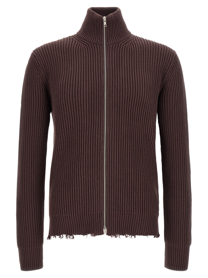Mm6 Maison Margiela Ribbed Cotton Turtleneck Sweater Maglioni - Marrone | 54eeb9eba89aaa40c6f2341ab9c30c709412e675