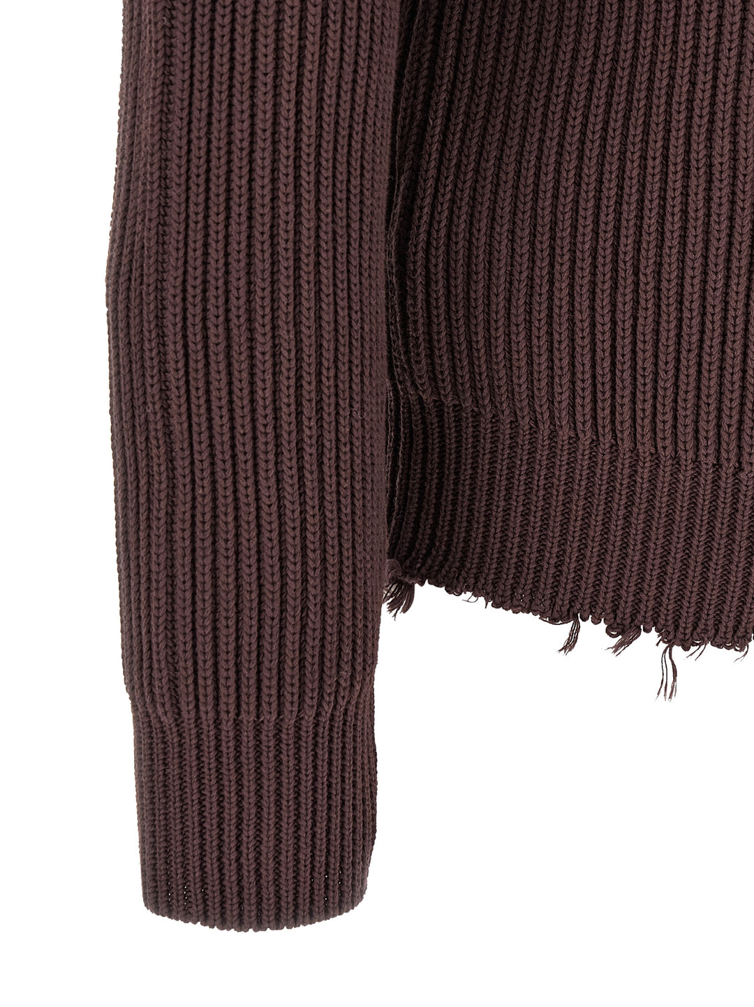 Mm6 Maison Margiela Ribbed Cotton Turtleneck Sweater Maglioni - Marrone | 2b9883192716bead65d9609e00638af7a3e5e0dc