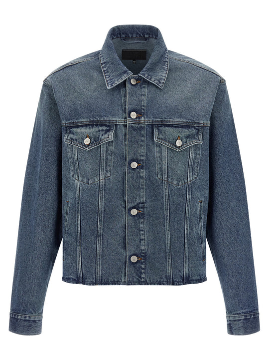 Raw Cut Denim Jacket Puffer Jackets Blu