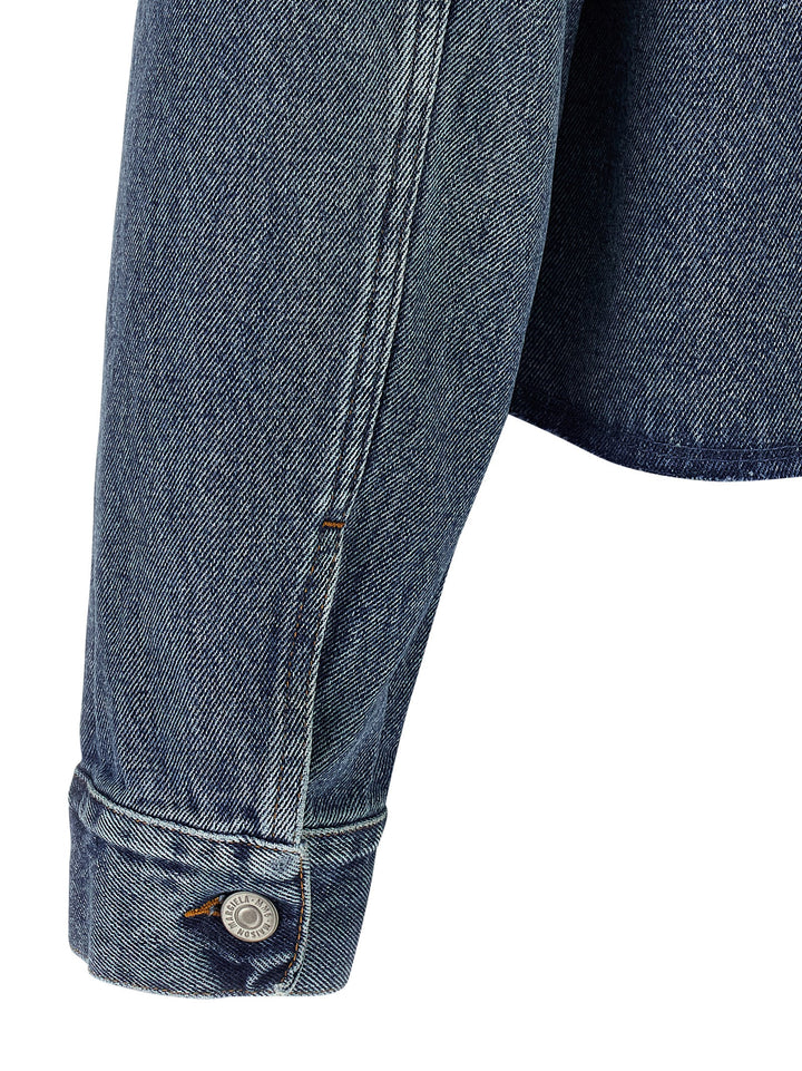 Mm6 Maison Margiela Raw Cut Denim Jacket Puffer Jackets - Blu | c93061b196282ea64a236d7015bf635b2f9a959c