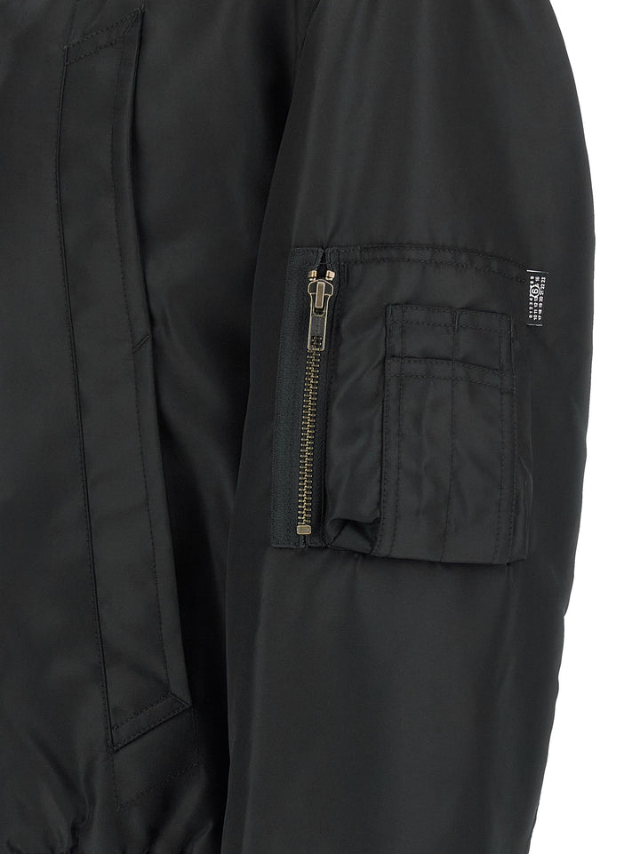 Mm6 Maison Margiela White Stitch Line Puffer Jackets - Nero | df44676077d70746a437dcd4d4ebcb890abca2c8