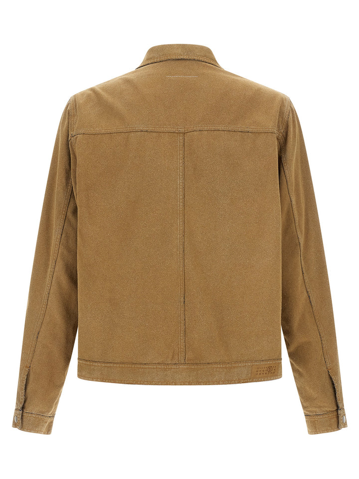 Mm6 Maison Margiela Trucker Puffer Jackets - Beige | 92d3a5bb5104c5ccaee0ade7d7bd65d381acb00f