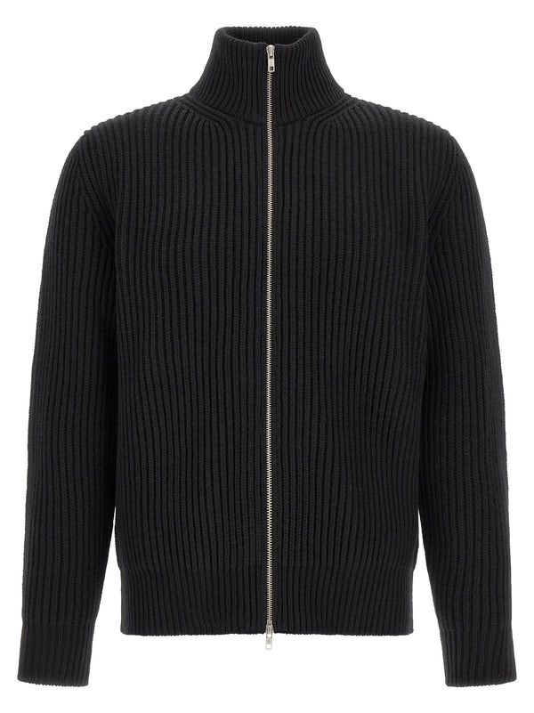 White Stitch Line Puffer Jackets Nero