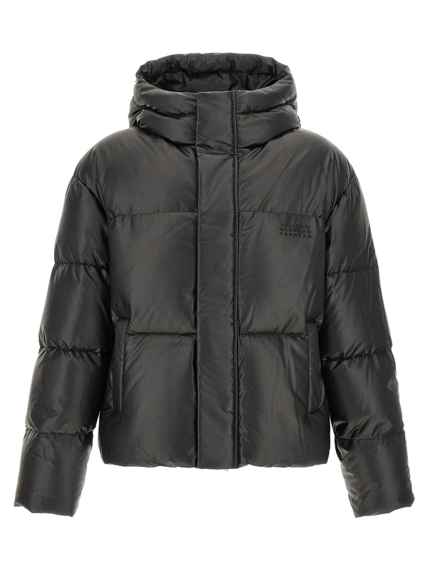 Lacquered Finish Down Jacket Puffer Jackets Nero