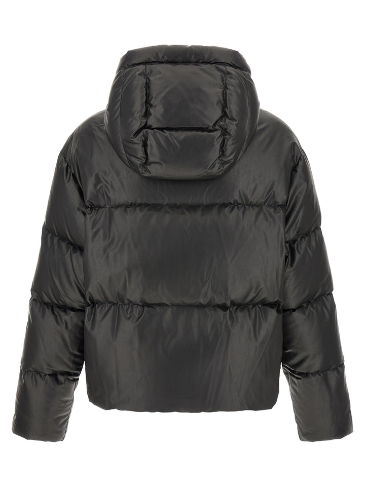 Mm6 Maison Margiela Lacquered Finish Down Jacket Puffer Jackets - Nero | 6cf2bfca1bee232ad46d2486ab07107c996ed1e0