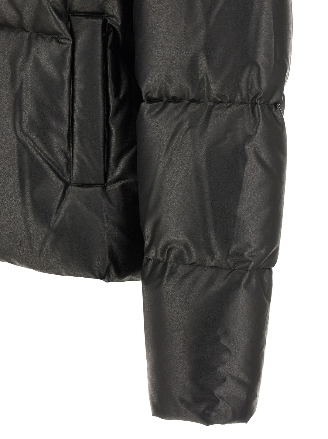 Mm6 Maison Margiela Lacquered Finish Down Jacket Puffer Jackets - Nero | 84b2c009dc51b16d6e45fb0a3dbb9966aba34257