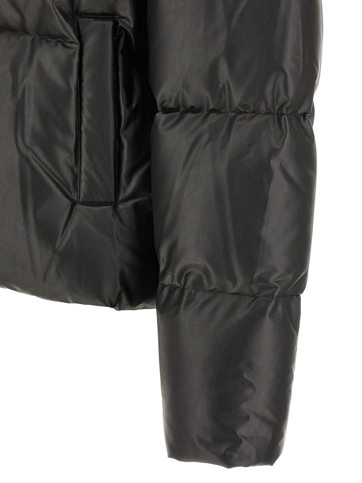 Mm6 Maison Margiela Lacquered Finish Down Jacket Puffer Jackets - Nero | 84b2c009dc51b16d6e45fb0a3dbb9966aba34257