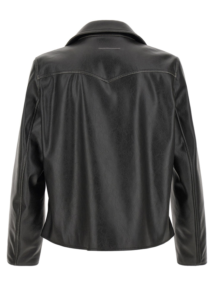 Mm6 Maison Margiela Western Carré Jacket Puffer Jackets - Nero | ac0108ae0f7b9ebc25e2dbccc8af2bab5a5c94f2