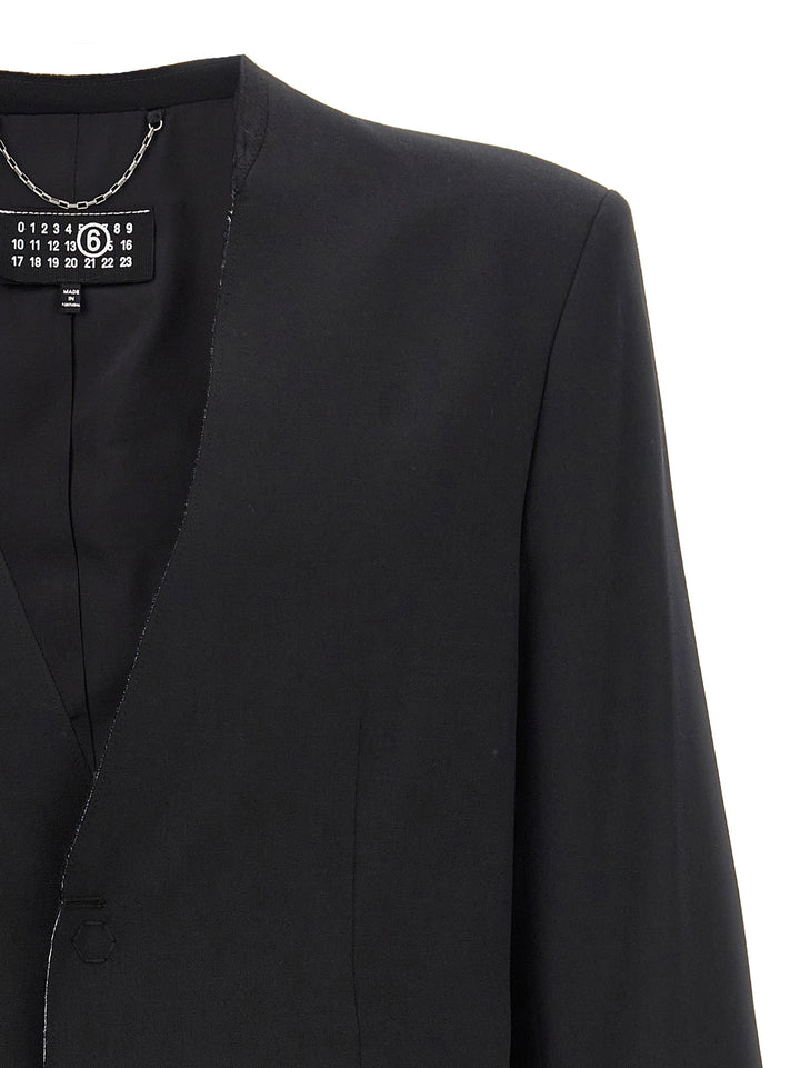 Mm6 Maison Margiela Single-Breasted Blazer - Nero | 31cbae00869c1d0ddabea200ccbf7840a606e192