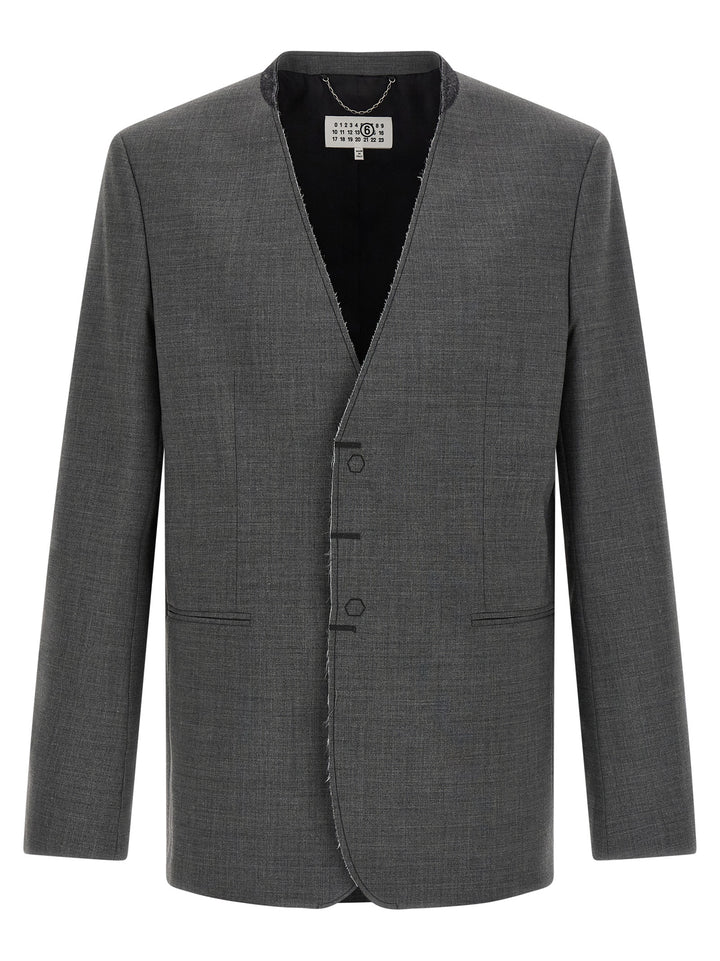 Mm6 Maison Margiela Wool Blazer - Grigio | d23bd17833233e063b247bd901b2da5d73f39b74