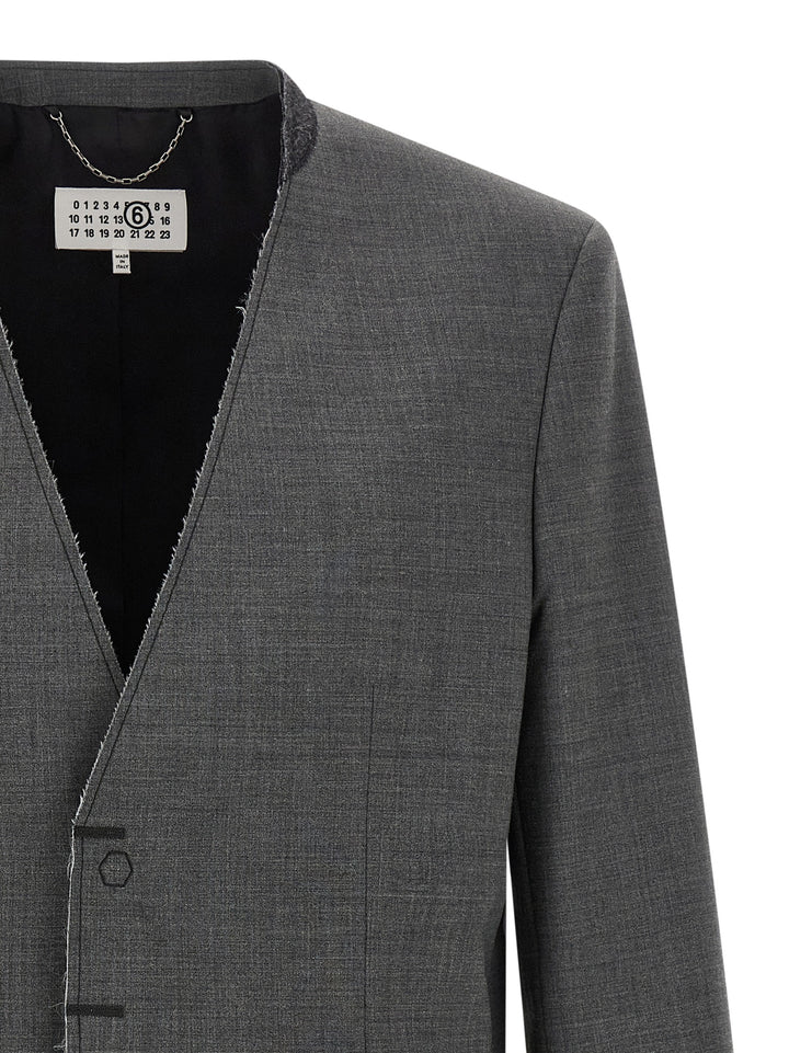 Mm6 Maison Margiela Wool Blazer - Grigio | bba86aed41e6faedd4b72b3edf6c93565e50d8bf