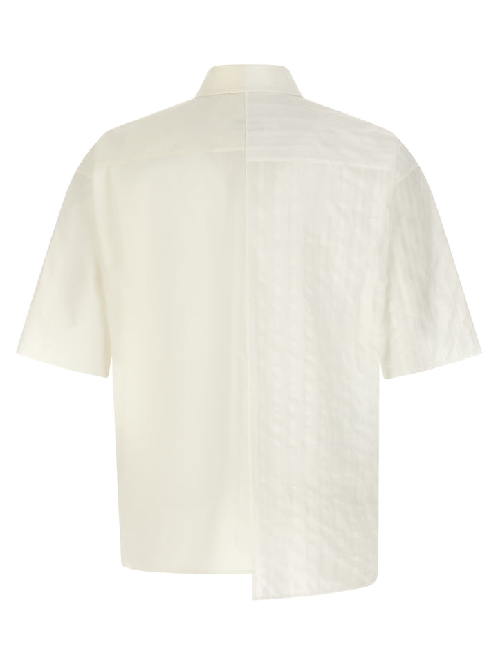 Mm6 Maison Margiela Bi-Material Shirt Camicie - Bianco | b1d632c168f865ab5c391ecab430217b2da129d9