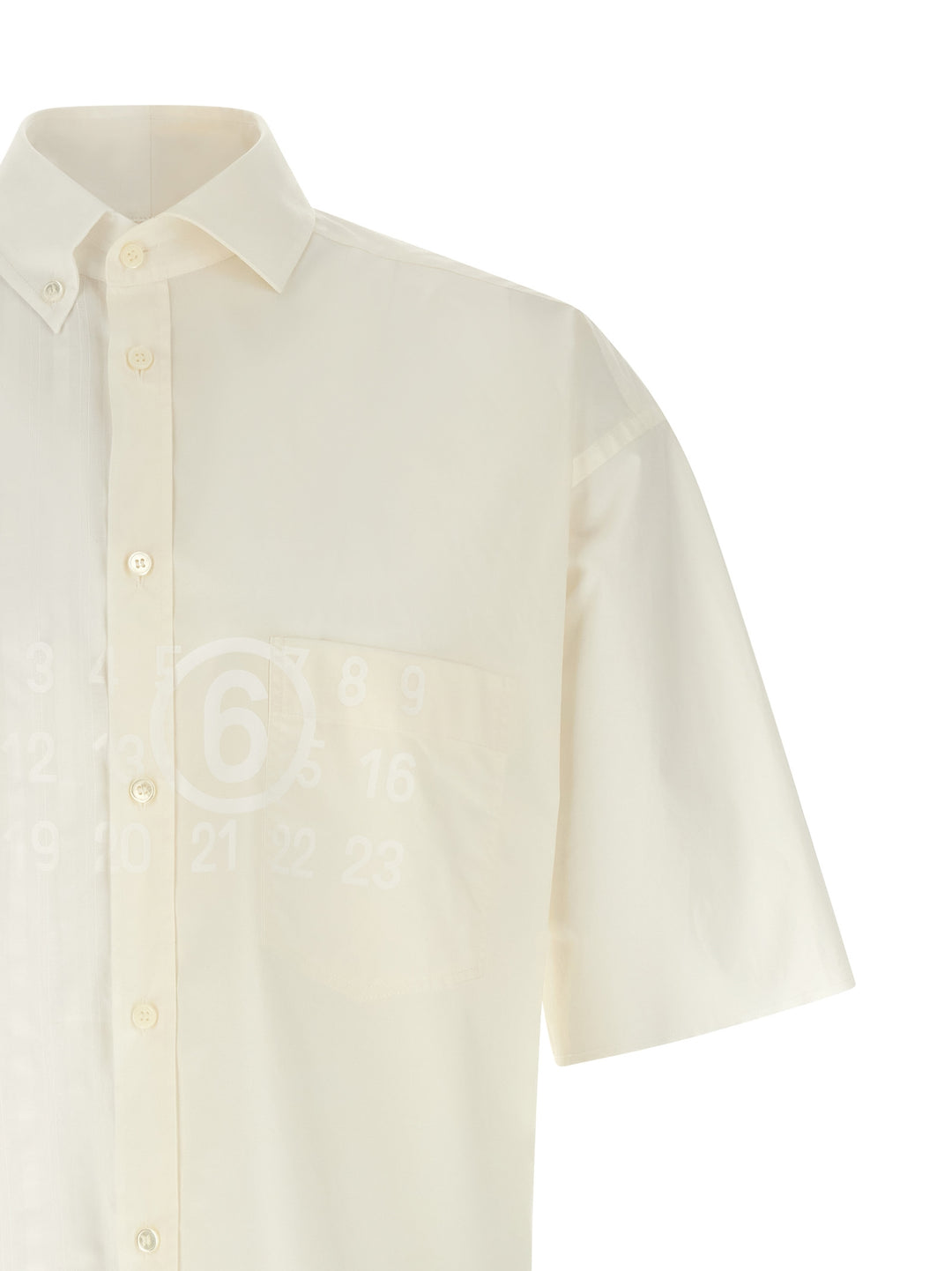 Mm6 Maison Margiela Bi-Material Shirt Camicie - Bianco | c45529a9ae6cc0c59615d28c46ac0d6bb4cfda0e