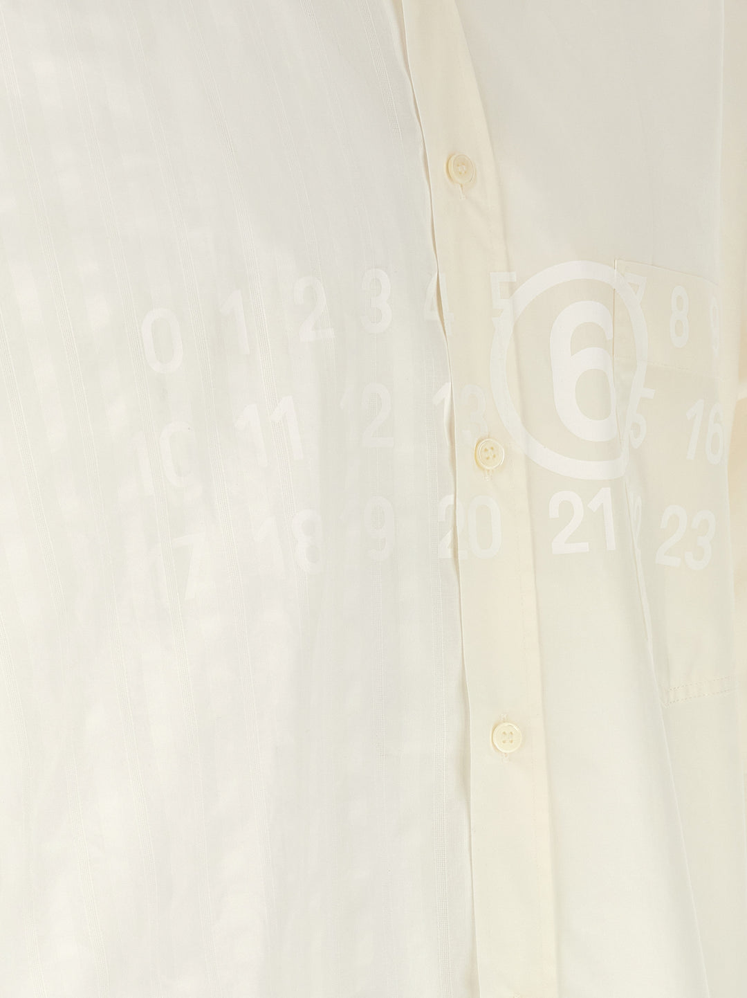 Mm6 Maison Margiela Bi-Material Shirt Camicie - Bianco | fdf7f16ecb1b5cd9bdc9d6cfcfb17d71a1f35d95