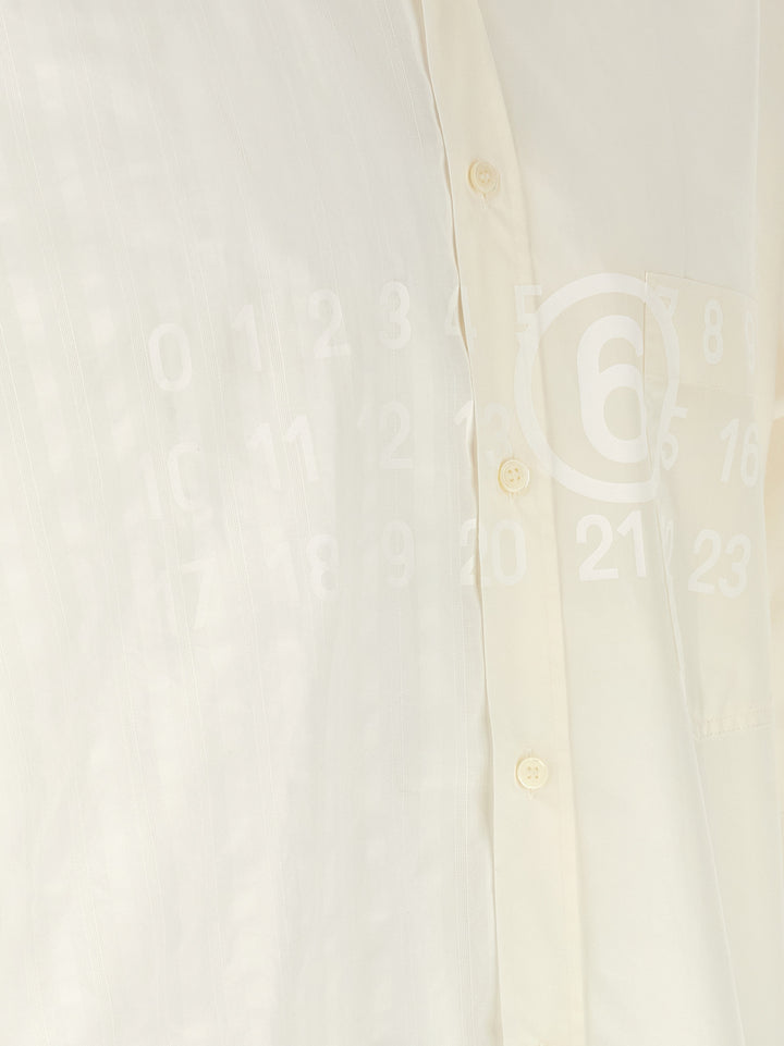 Mm6 Maison Margiela Bi-Material Shirt Camicie - Bianco | fdf7f16ecb1b5cd9bdc9d6cfcfb17d71a1f35d95