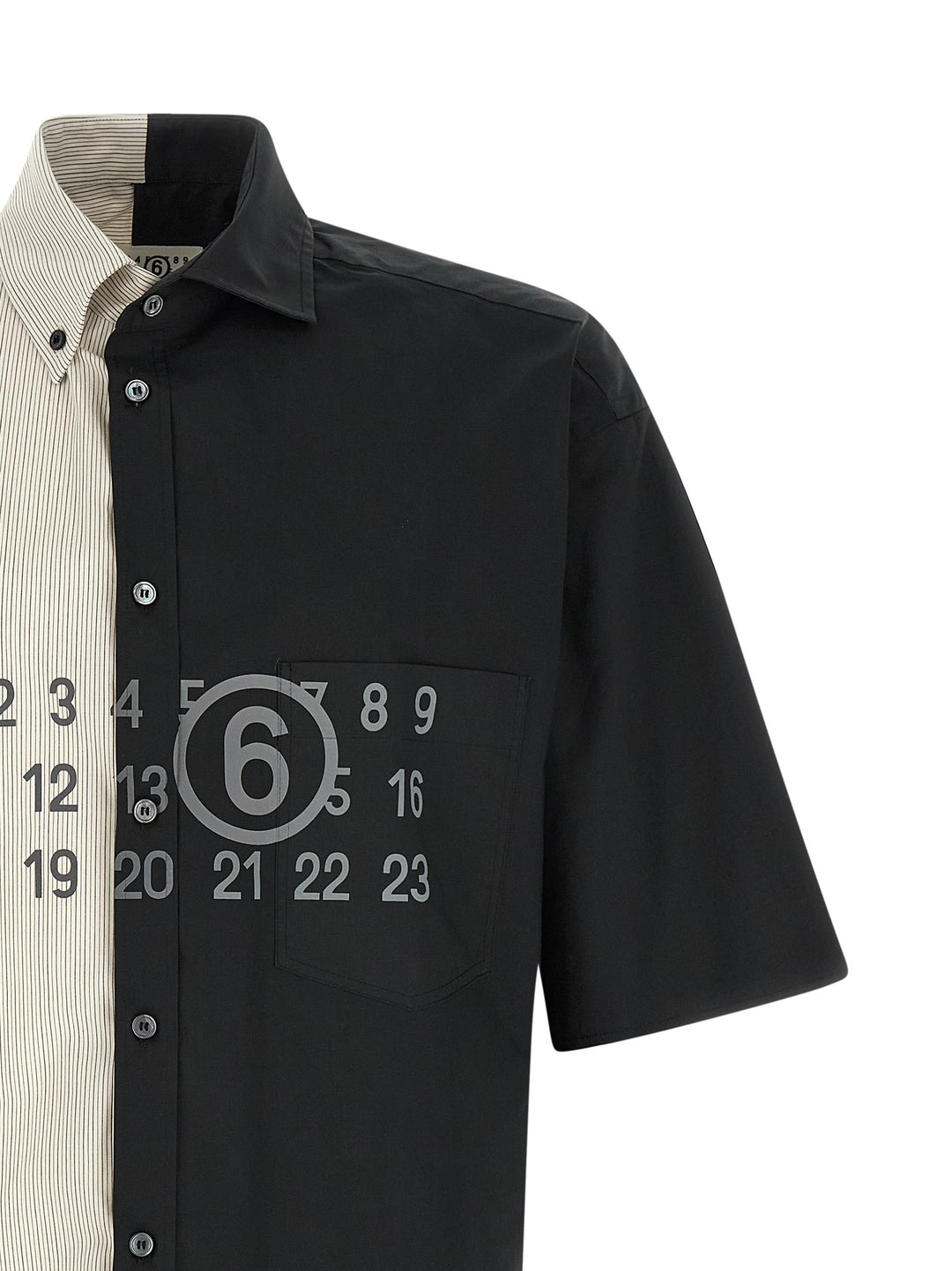 Mm6 Maison Margiela Patchwork Shirt Camicie - Nero | b38c9601f95be3c0dde8ba7a38a328bd219bd091