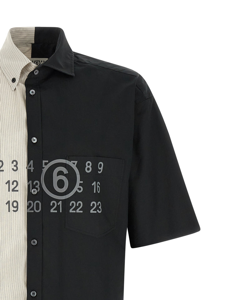 Mm6 Maison Margiela Patchwork Shirt Camicie - Nero | b38c9601f95be3c0dde8ba7a38a328bd219bd091