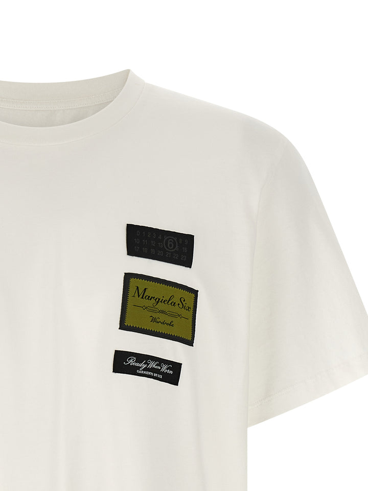 Mm6 Maison Margiela Etichette T shirt - Bianco | 8b970fad96661d8da623e2c7876494b49c16c8d0