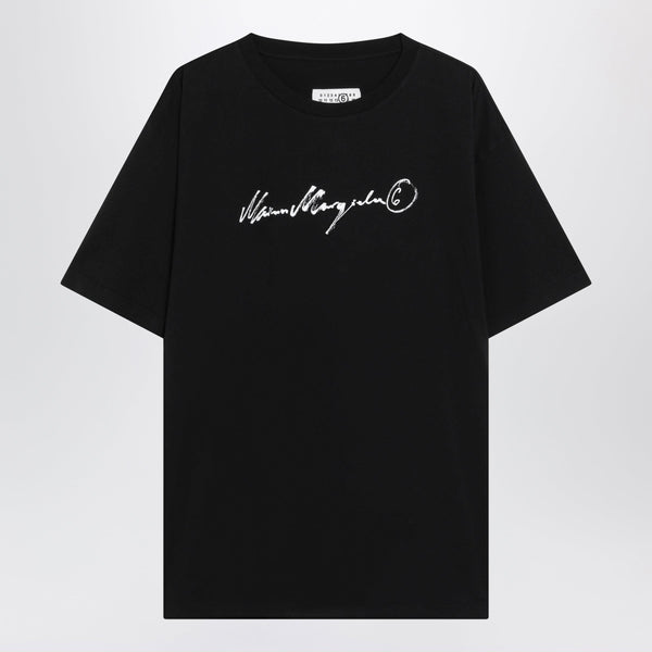 Black T-Shirt With Logo Print
