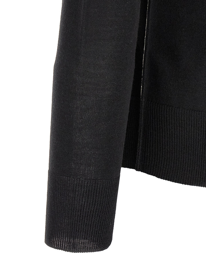 Mm6 Maison Margiela Turtleneck Sweater With Contrast Stitching Maglioni - Nero | e02757a7e7d852dd098ca896ed4b2e42be374d25
