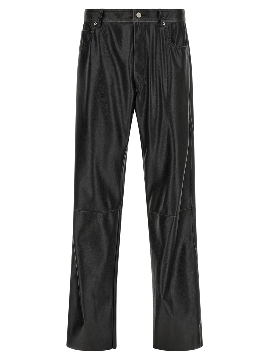 Mm6 Maison Margiela Leather-Effect Pantaloni - Nero | 46fe89f158fc7b12ef4fda7be38421275c777e08
