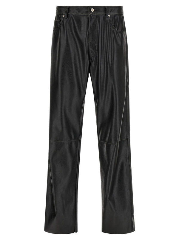 Leather-Effect Pantaloni Nero