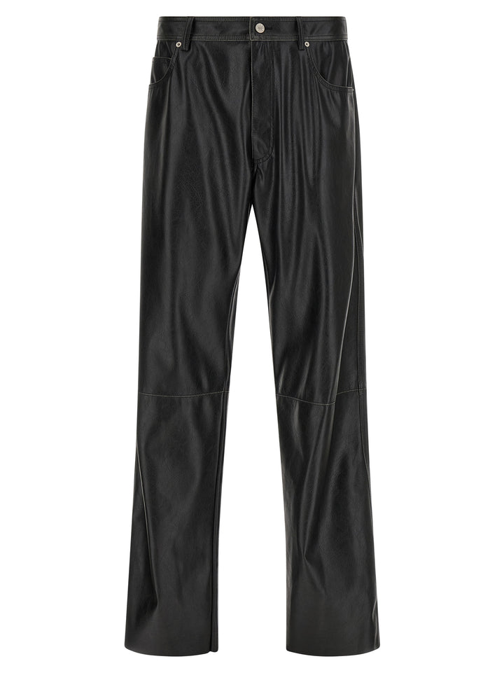 Mm6 Maison Margiela Leather-Effect Pantaloni - Nero | 46fe89f158fc7b12ef4fda7be38421275c777e08
