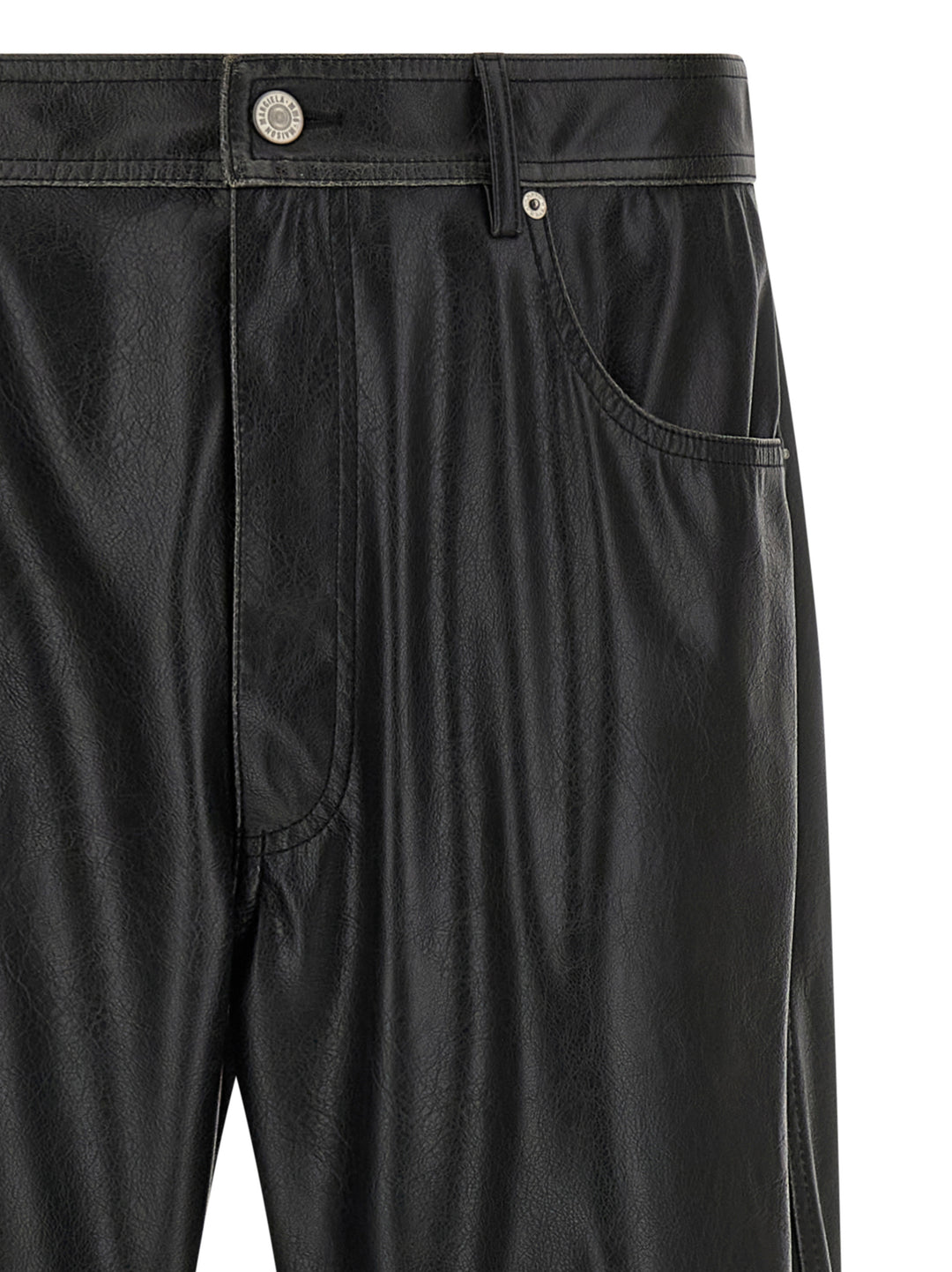 Mm6 Maison Margiela Leather-Effect Pantaloni - Nero | 6ce7b8c433be733eab1182ce62d940df3b1353b2
