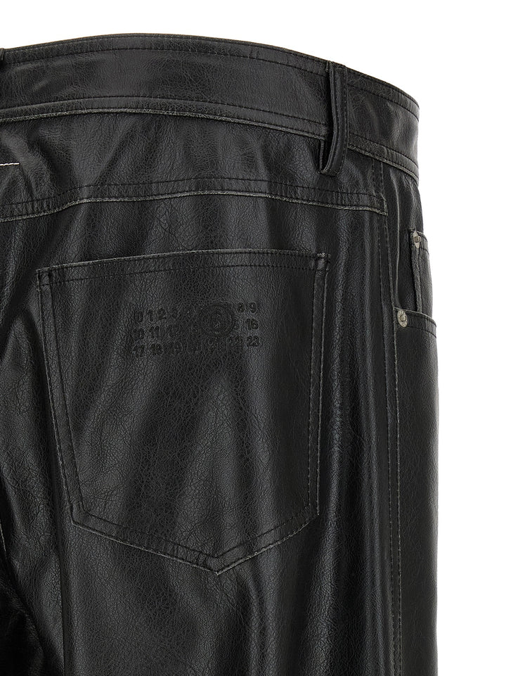 Mm6 Maison Margiela Leather-Effect Pantaloni - Nero | a54ea2f9f8e4f3313b0d65930bf85f464c9addff