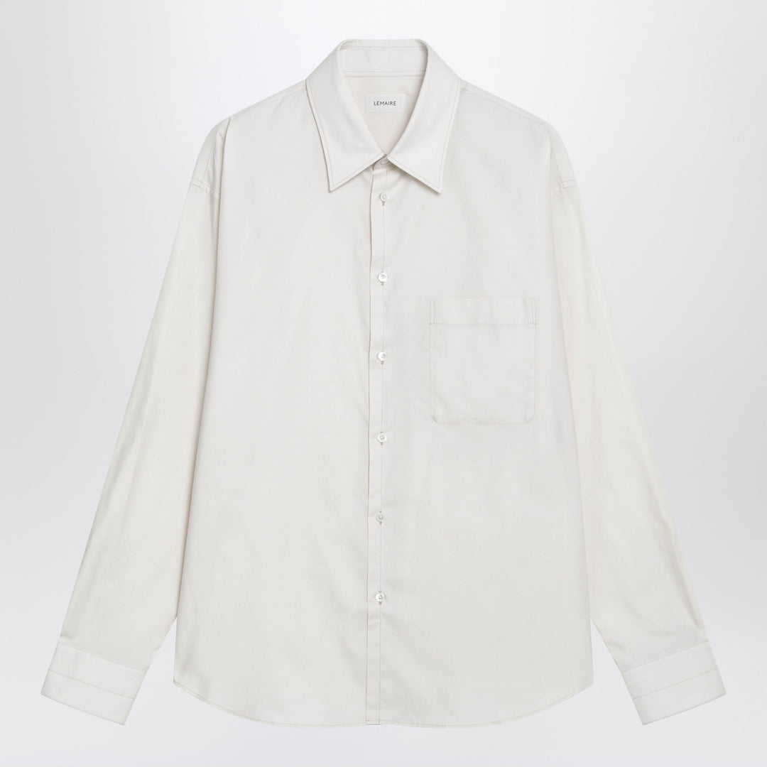 Lemaire Chemise Coupe Régulière en Coton et Soie Crème