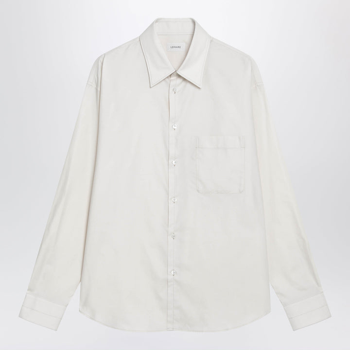 Lemaire Chemise Coupe Régulière en Coton et Soie Crème