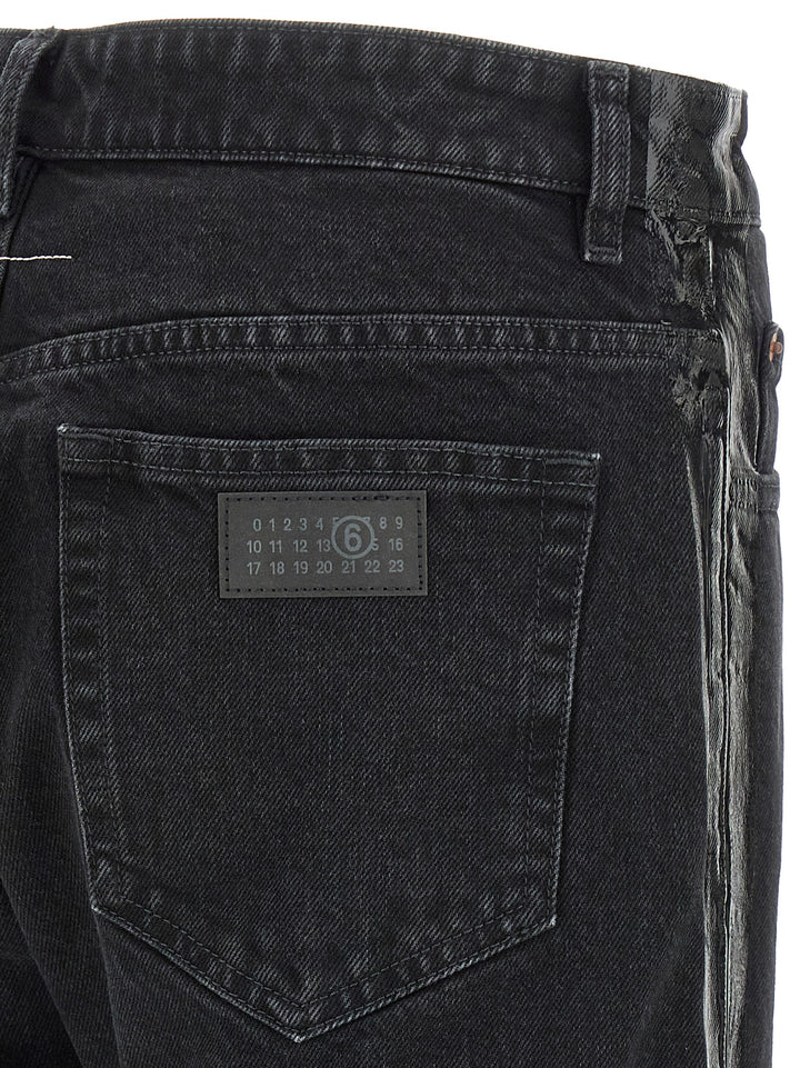 Mm6 Maison Margiela Taped Jeans - Nero | 21ba6756941135048be33af809721e94f96b7bf7