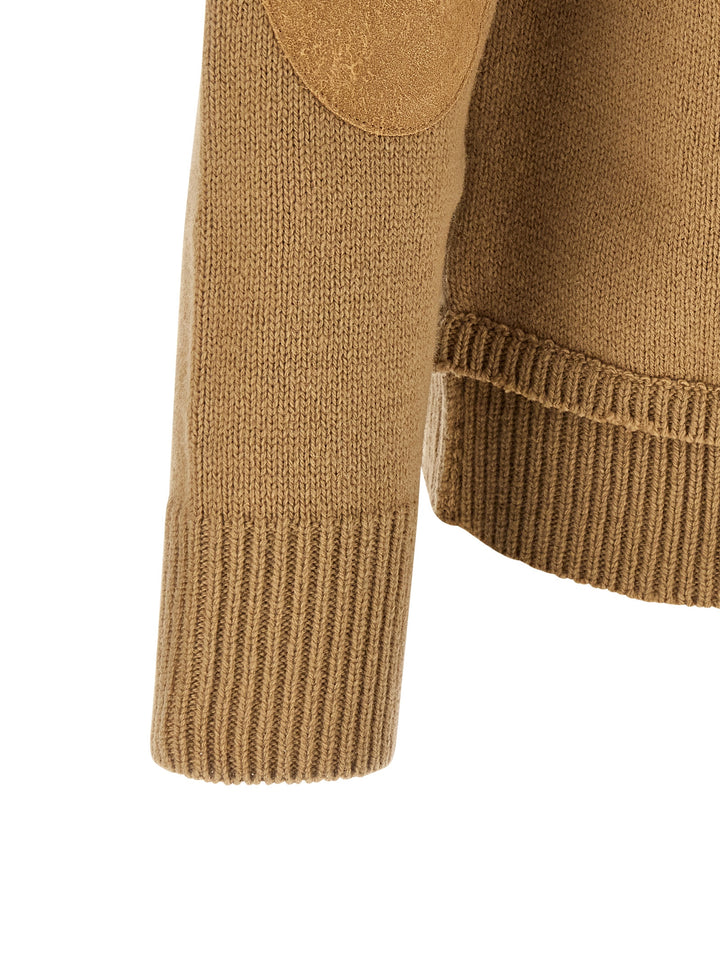 Maison Margiela Patch Sweater Maglioni - Beige | edcc8fff8c8c83aaa58b0a75eb817443dbeffc2d