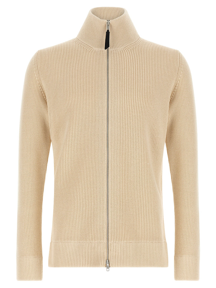 Maison Margiela Ribbed Knit Cardigan Maglioni - Beige | 35bf2733f69a129d97e2fc1bdee2912baa54cfa9