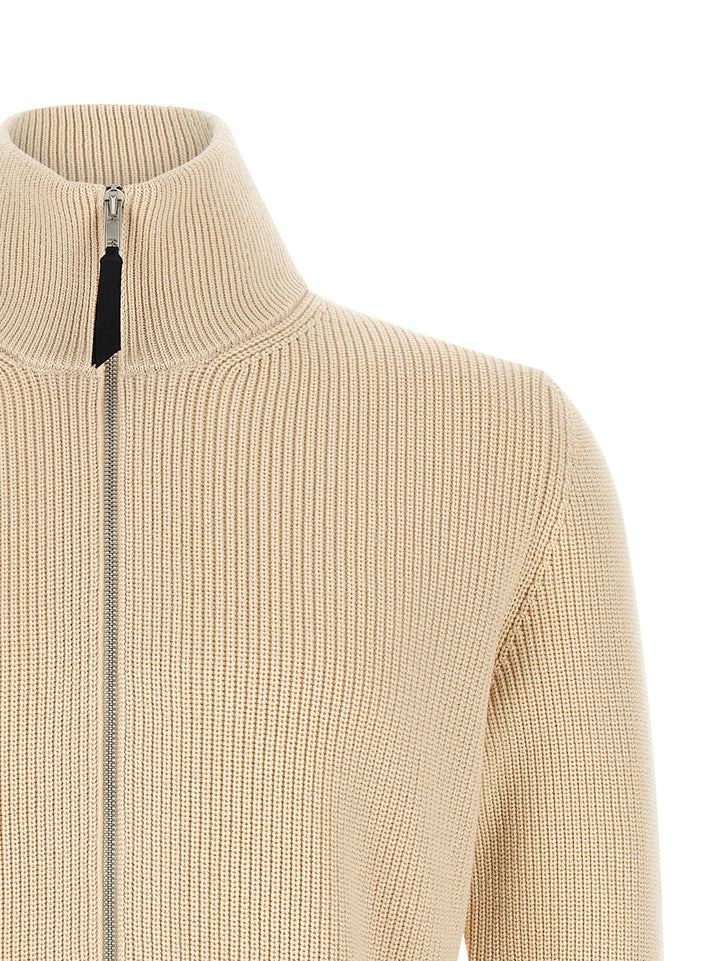 Maison Margiela Ribbed Knit Cardigan Maglioni - Beige | 370ba05ba6edcddbcade61034905ca01cd8c5918