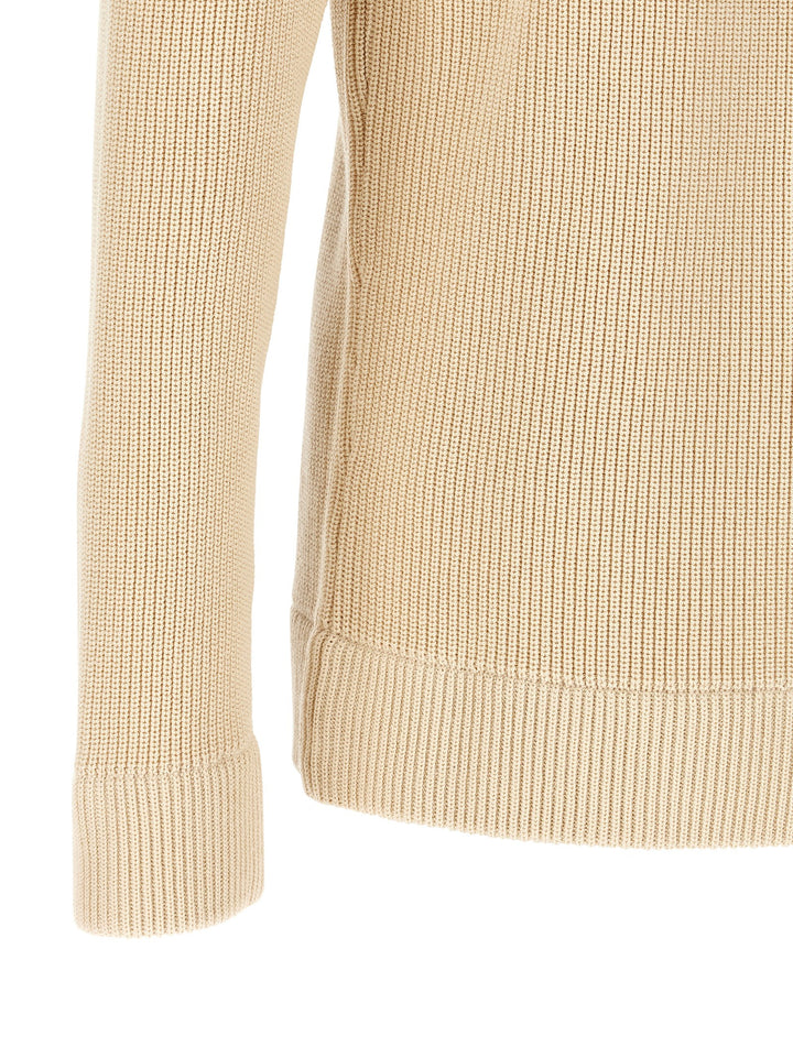 Maison Margiela Ribbed Knit Cardigan Maglioni - Beige | b30ff68eb028e9363eb446556f94a6e1ea7bd977