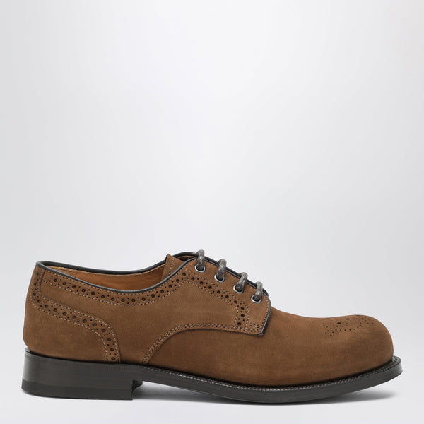 Tobacco Suede Lace-Up Shoes