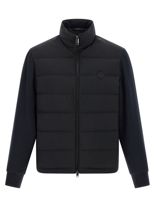 Mix Material Puffer Jackets Blu