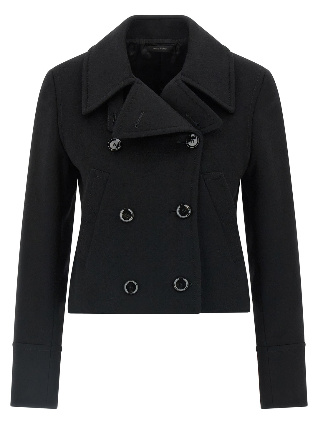 Brioni Cashmere Cropped Coat Trench e Impermeabili - Nero | 9743a7e74e87b0698e78184b64b8e58444405912
